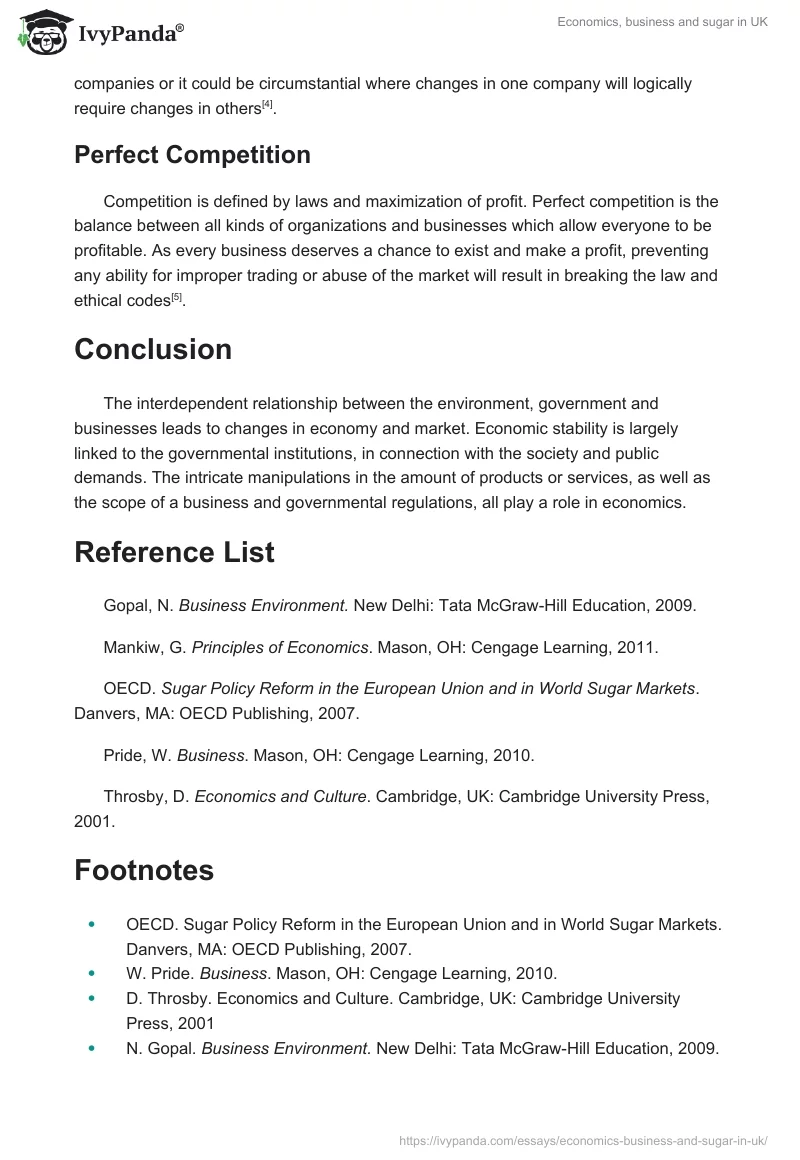 Economics, business and sugar in UK. Page 3