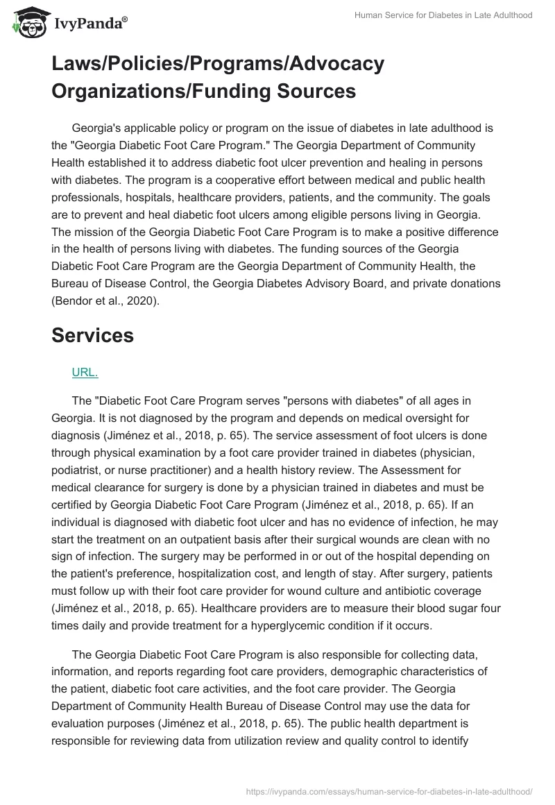 Human Service for Diabetes in Late Adulthood. Page 2
