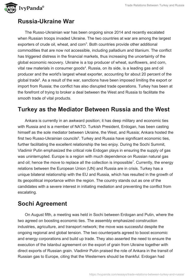 Trade Relations Between Turkey and Russia. Page 2