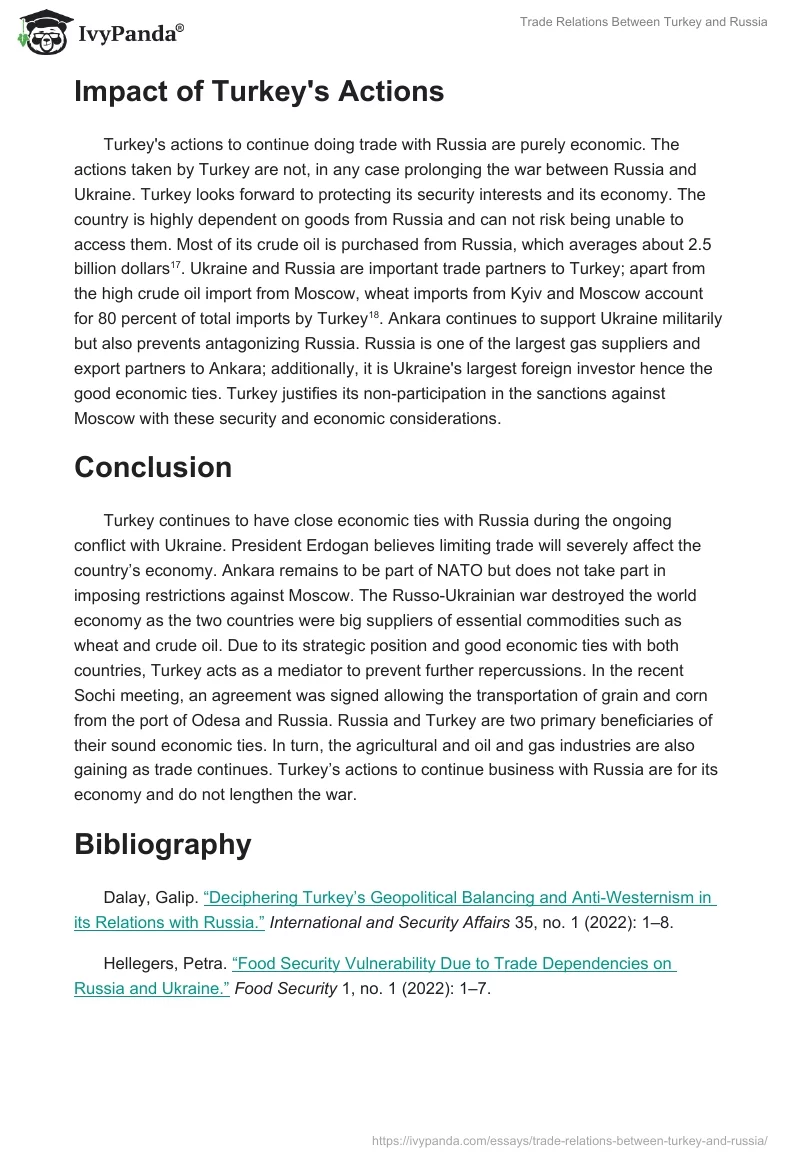 Trade Relations Between Turkey and Russia. Page 5