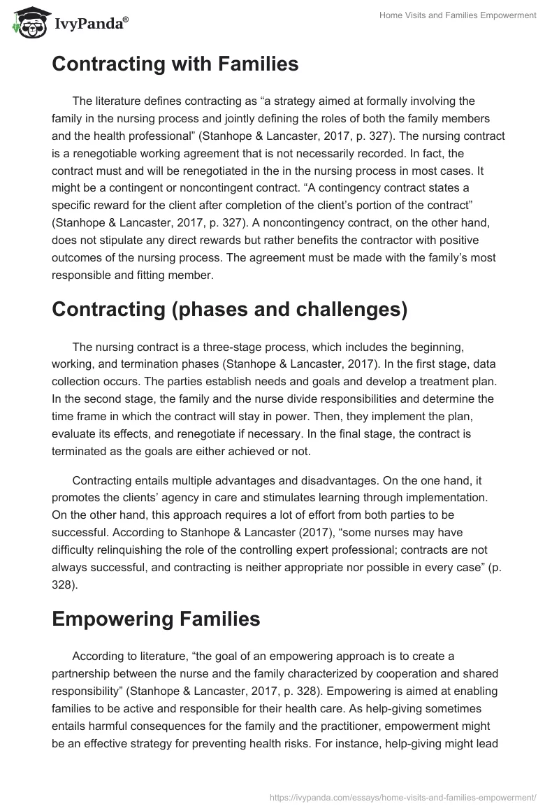Home Visits and Families Empowerment. Page 2