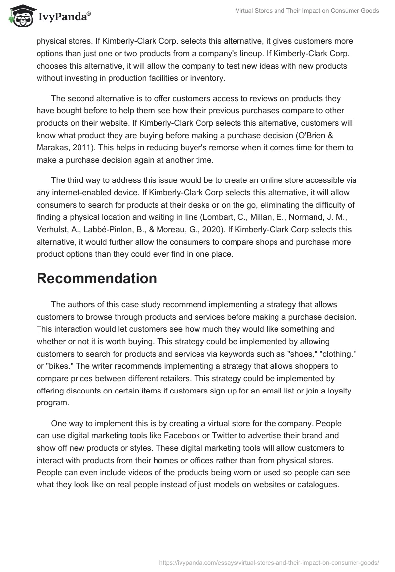Virtual Stores and Their Impact on Consumer Goods. Page 2