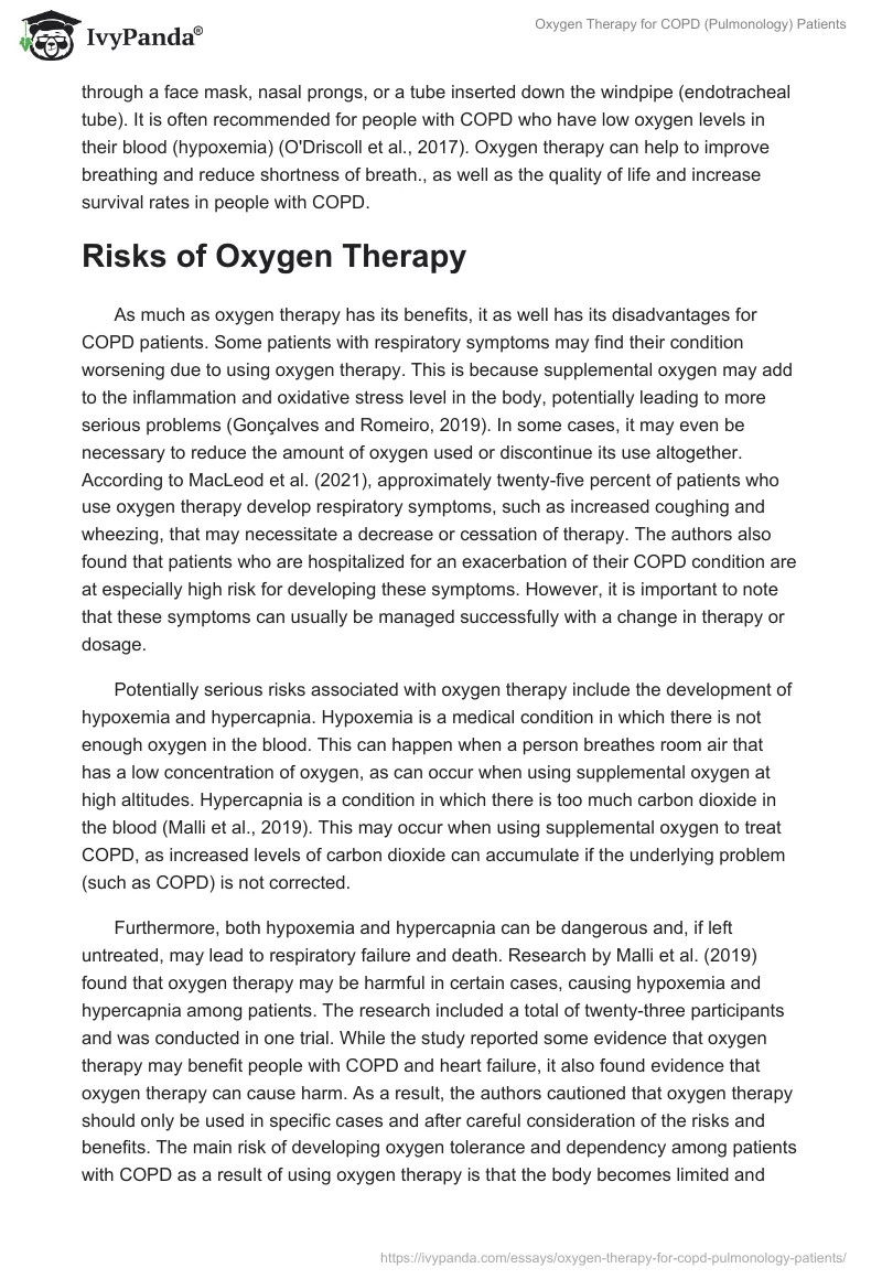 Oxygen Therapy for COPD (Pulmonology) Patients. Page 3