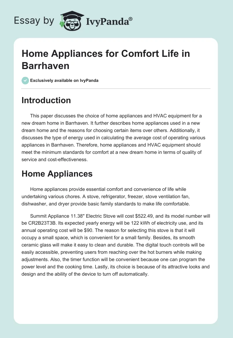 Home Appliances for Comfort Life in Barrhaven. Page 1
