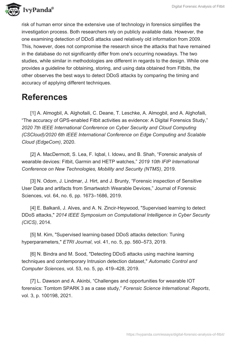 Digital Forensic Analysis of Fitbit. Page 3