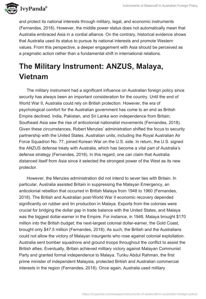 Instruments of Statecraft in Australian Foreign Policy. Page 4