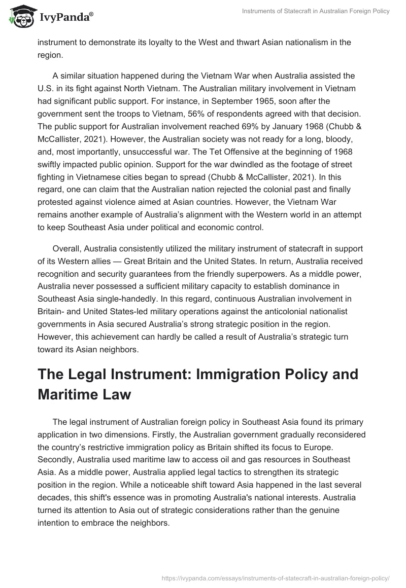 Instruments of Statecraft in Australian Foreign Policy. Page 5