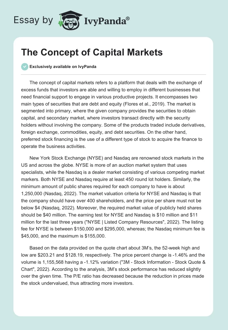 The Concept of Capital Markets. Page 1
