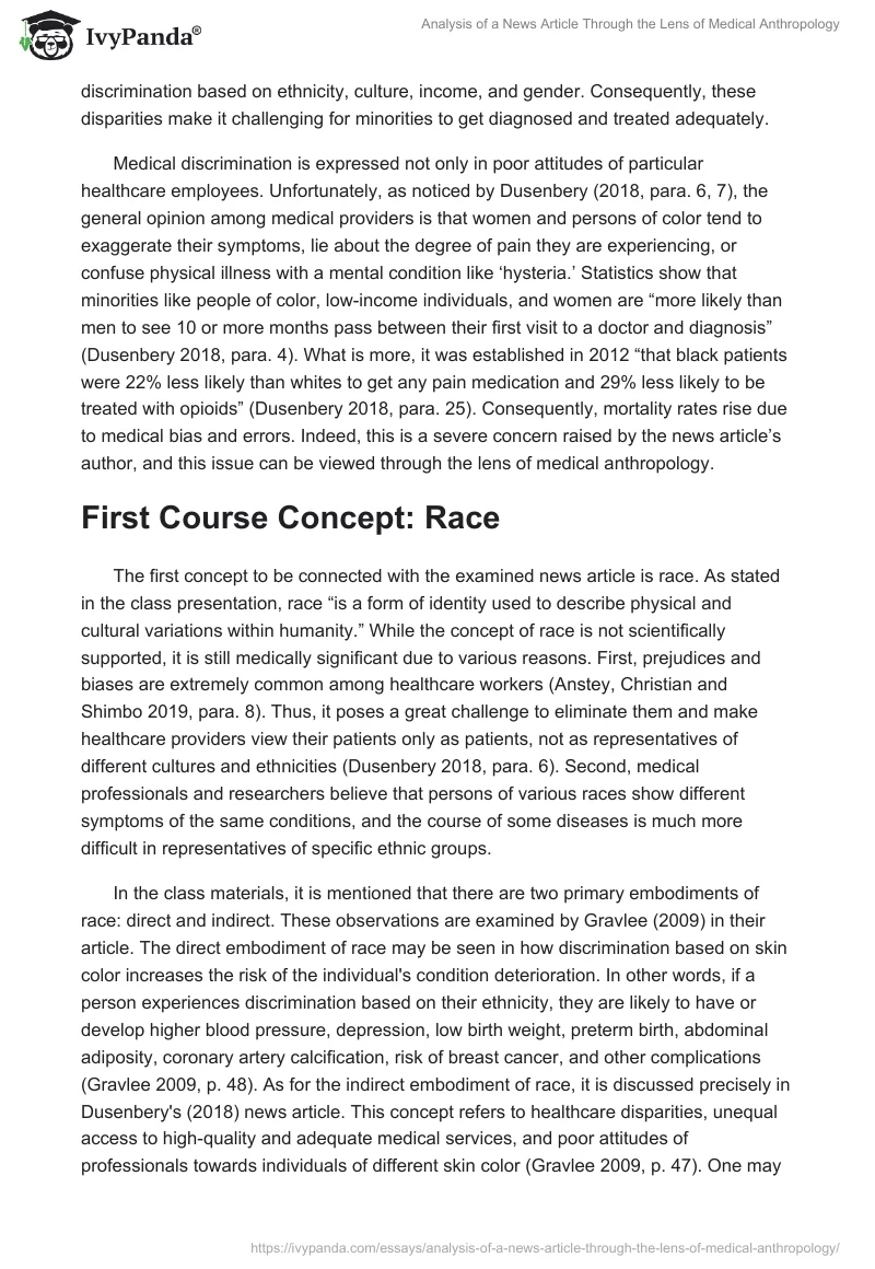 Analysis of a News Article Through the Lens of Medical Anthropology. Page 2