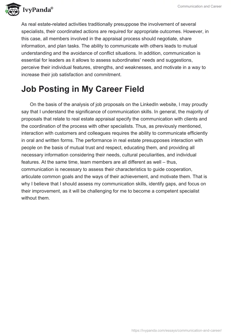 Communication and Career. Page 2