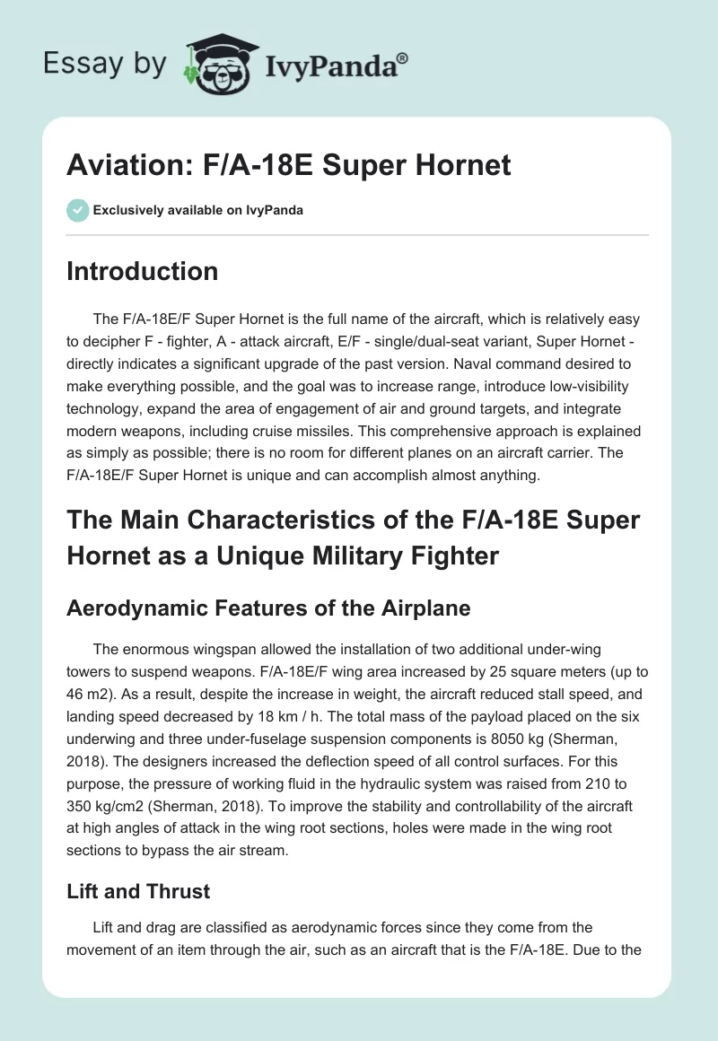 Aviation: F/A-18E Super Hornet. Page 1