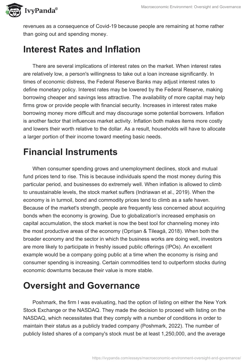 Macroeconomic Environment: Oversight and Governance. Page 2
