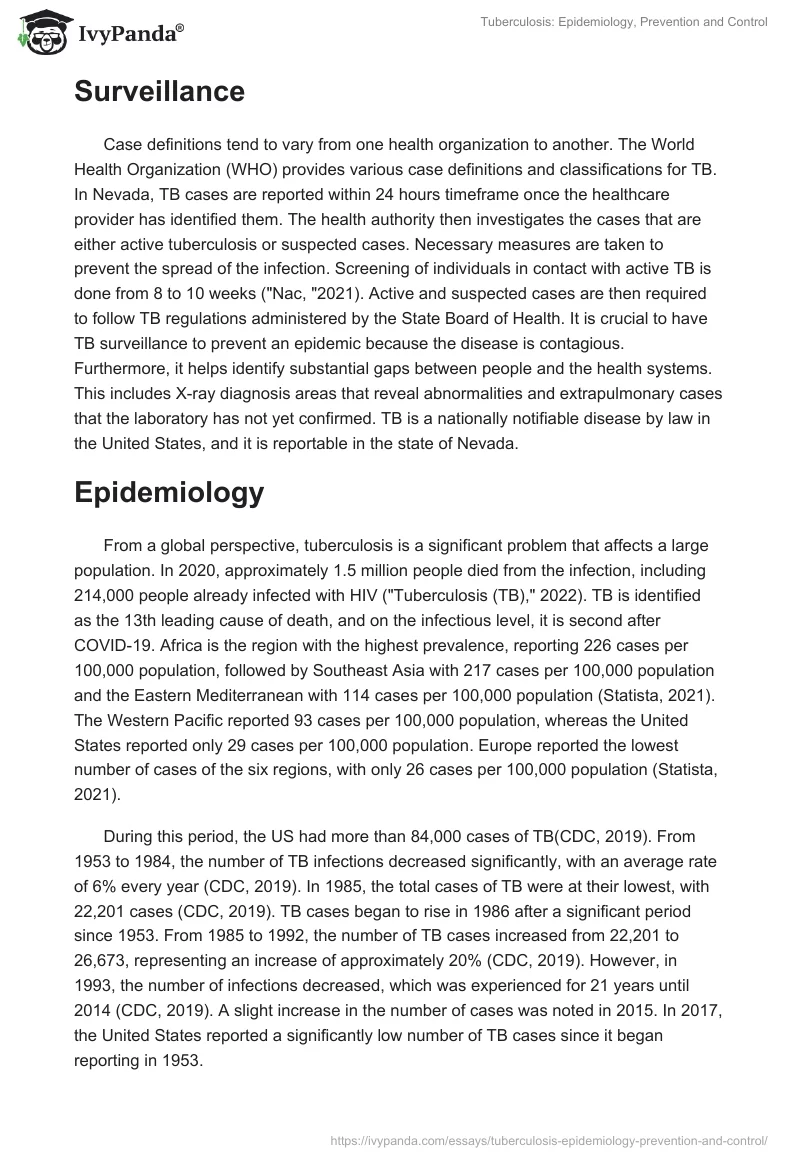 Tuberculosis: Epidemiology, Prevention, and Control. Page 3