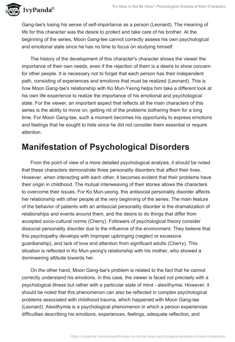 “It’s Okay to Not Be Okay”: Psychological Analysis of Main Characters. Page 3