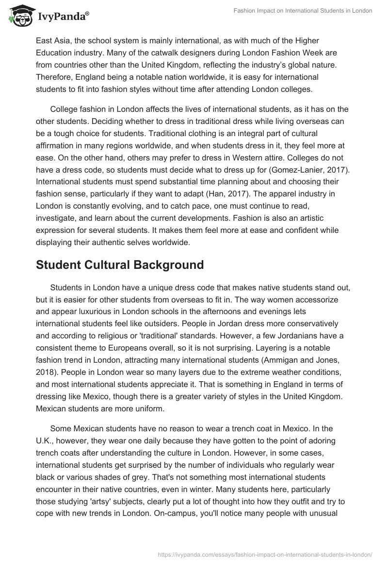 Fashion Impact on International Students in London. Page 5