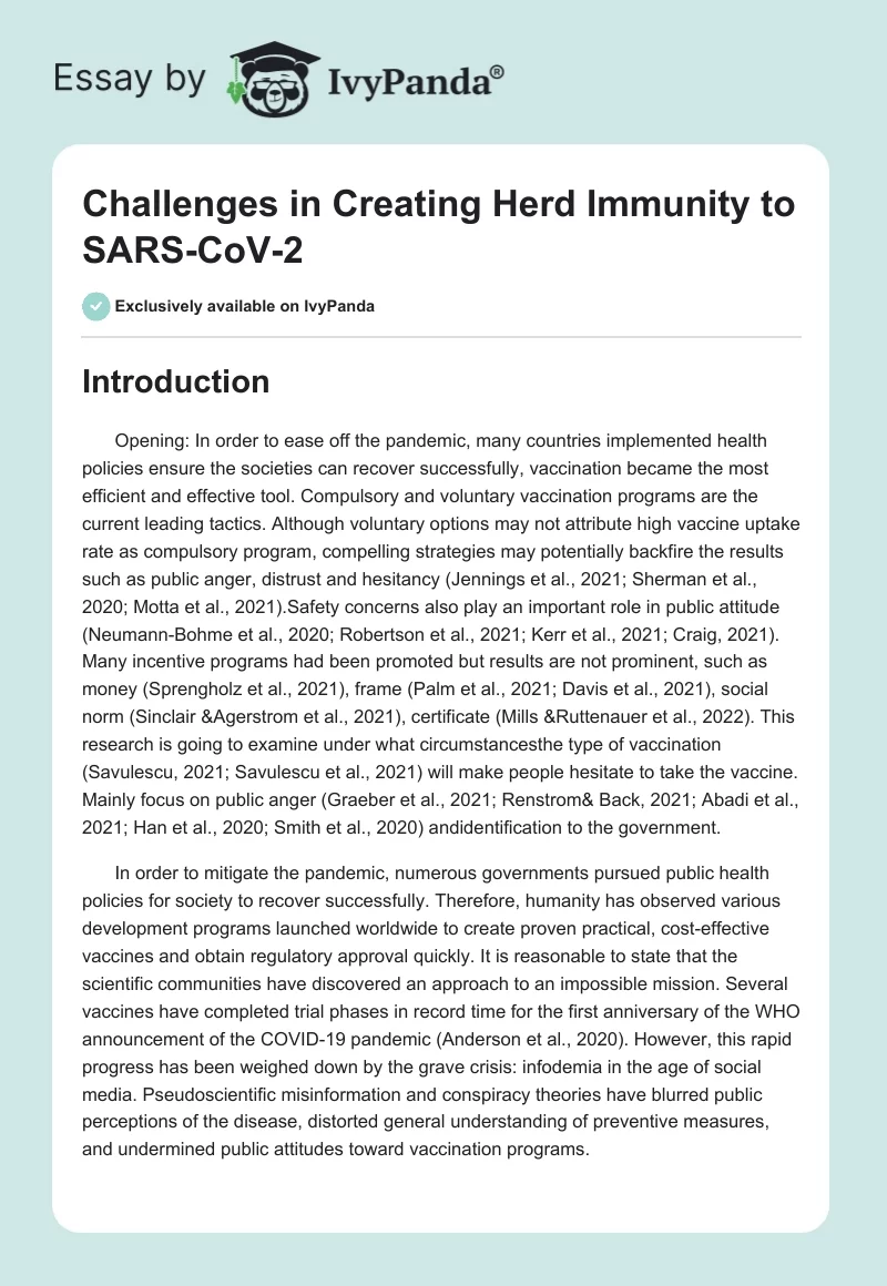 Challenges in Creating Herd Immunity to SARS-CoV-2. Page 1