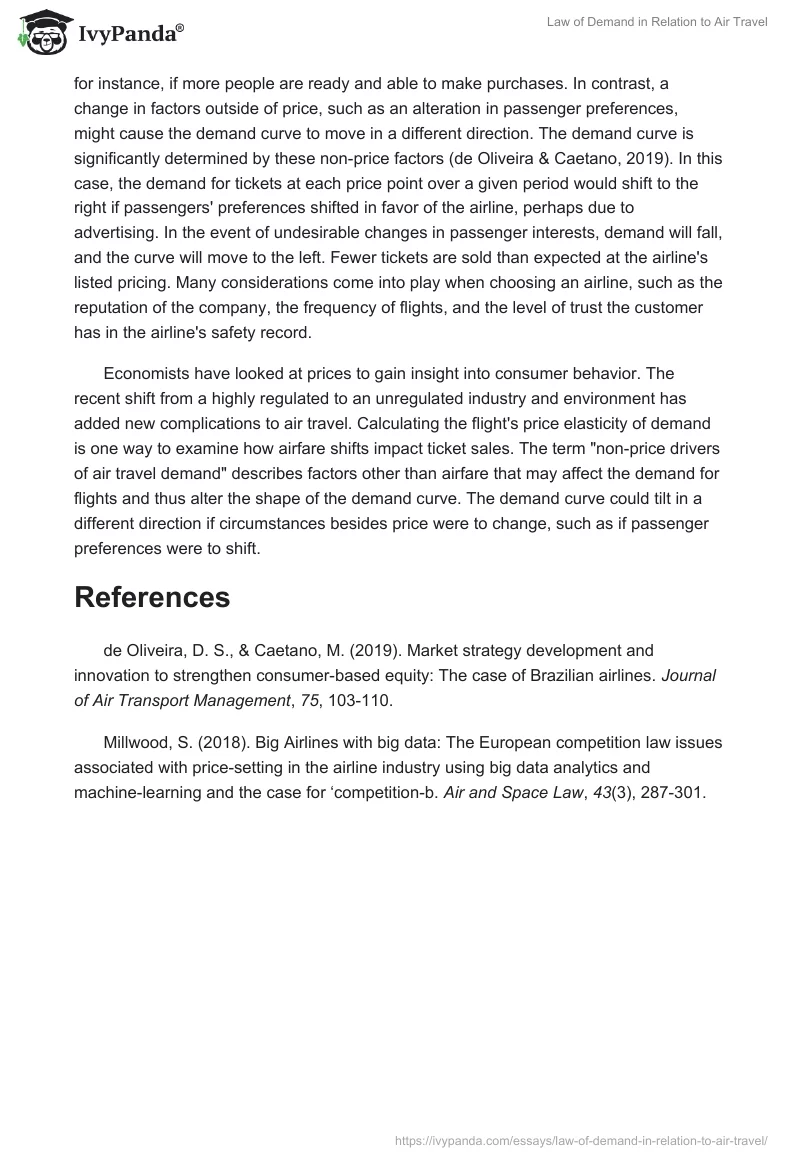 Law of Demand in Relation to Air Travel. Page 2