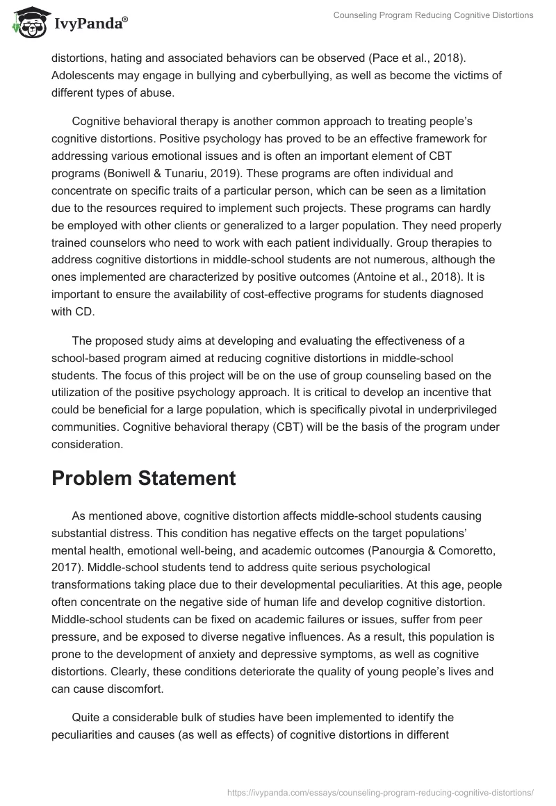 Counseling Program Reducing Cognitive Distortions. Page 2