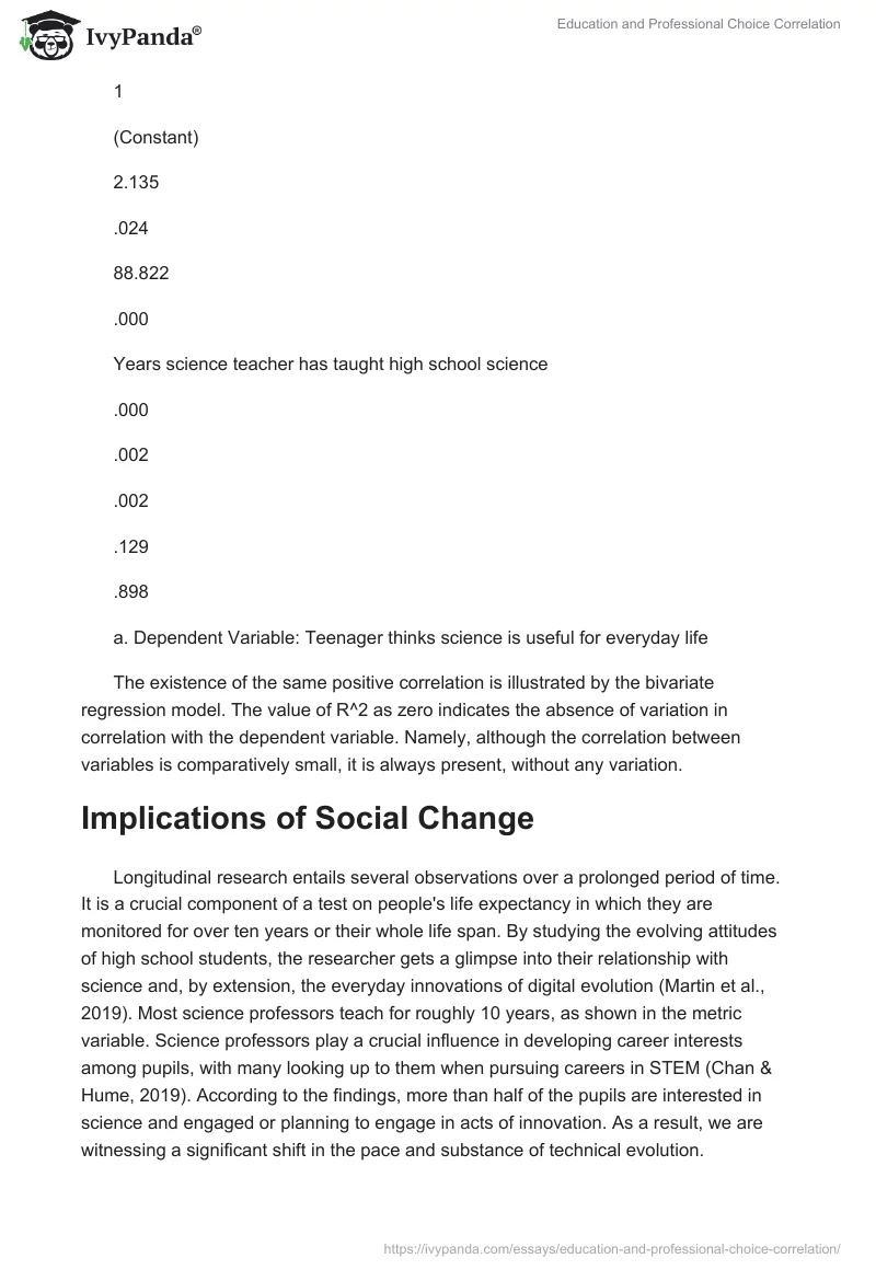 Education and Professional Choice Correlation. Page 5