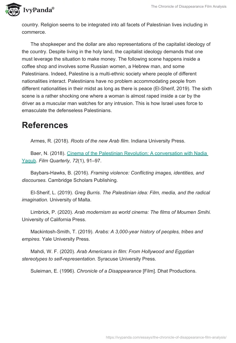 "The Chronicle of Disappearance" Film Analysis. Page 4
