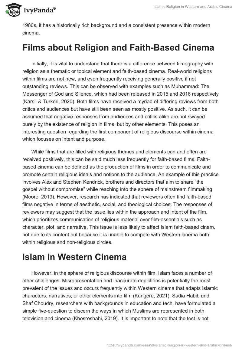 Islamic Religion in Western and Arabic Cinema. Page 2