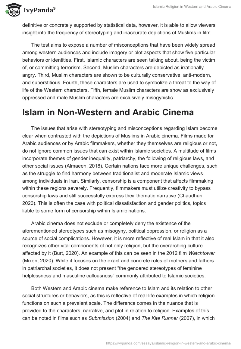 Islamic Religion in Western and Arabic Cinema. Page 3