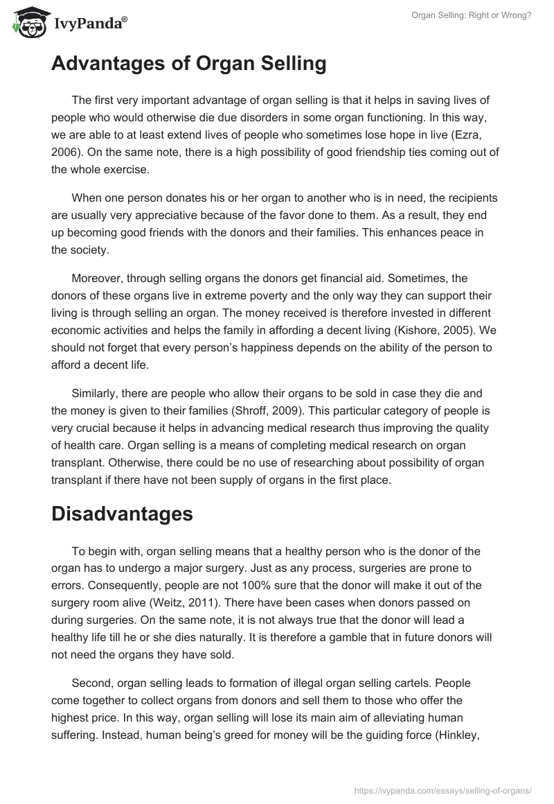 Organ Selling: Right or Wrong?. Page 4