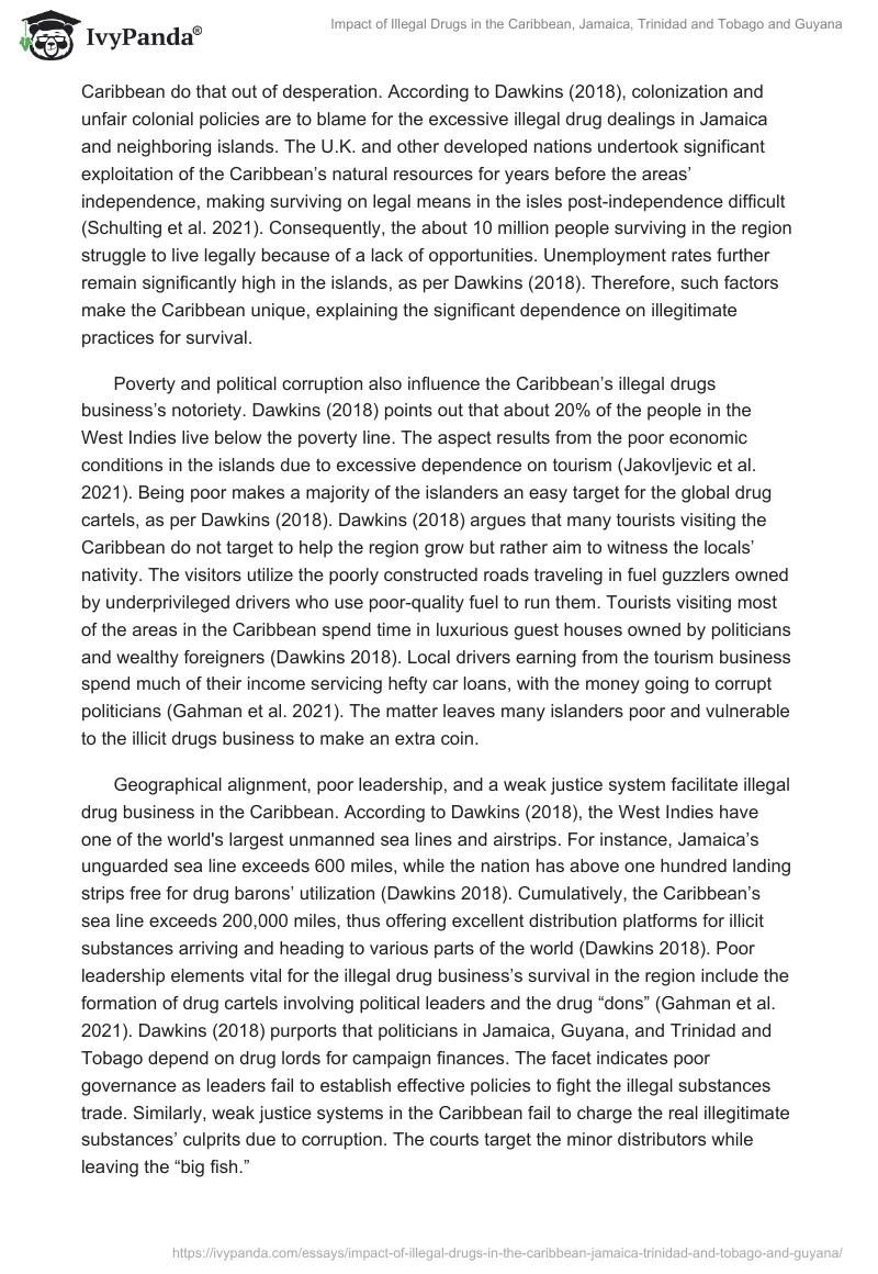 Impact of Illegal Drugs in the Caribbean, Jamaica, Trinidad and Tobago and Guyana. Page 2