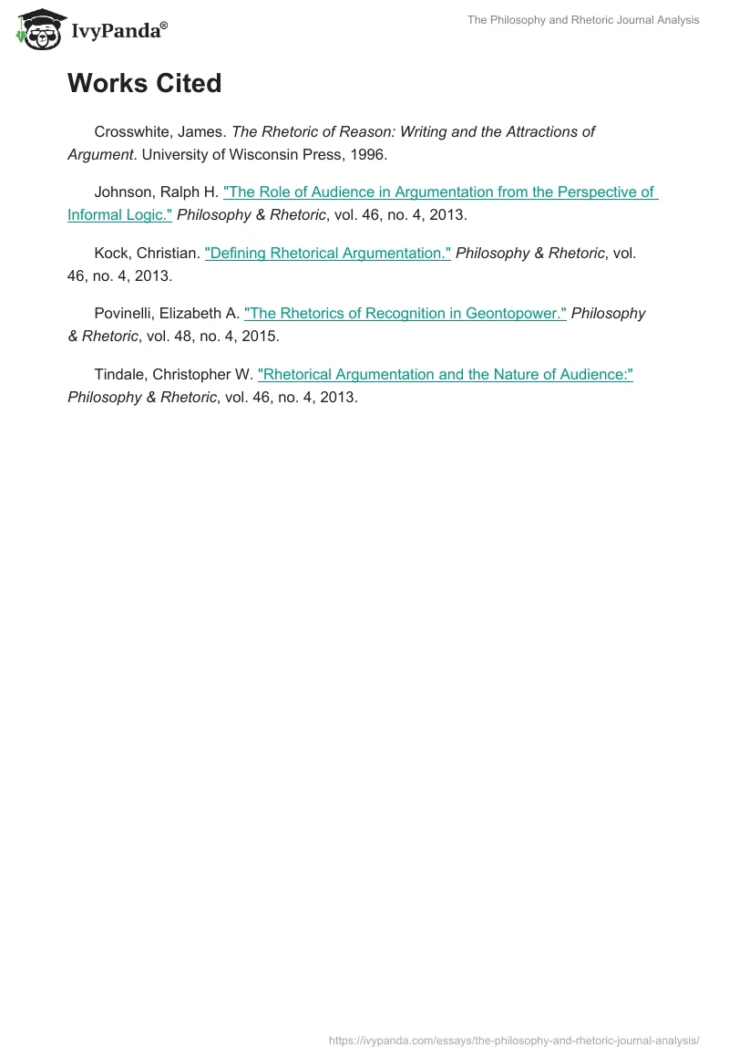 The Philosophy and Rhetoric Journal Analysis. Page 4