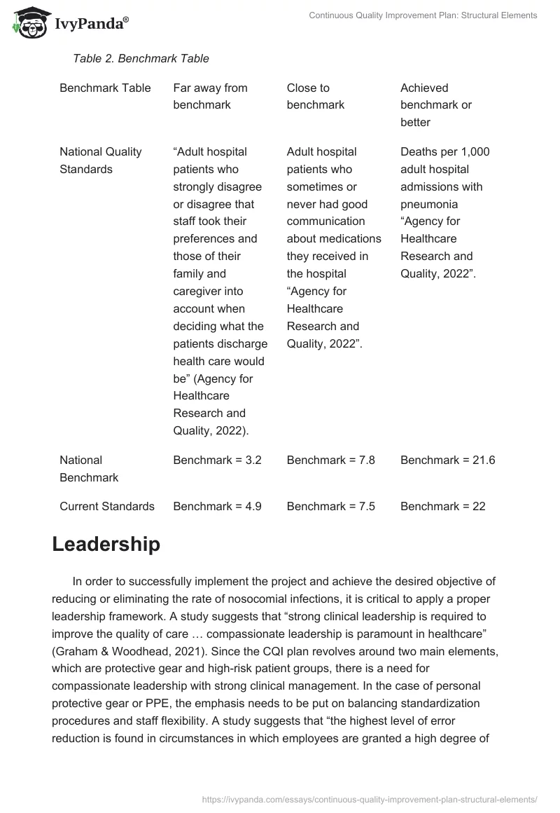 Continuous Quality Improvement Plan: Structural Elements. Page 3