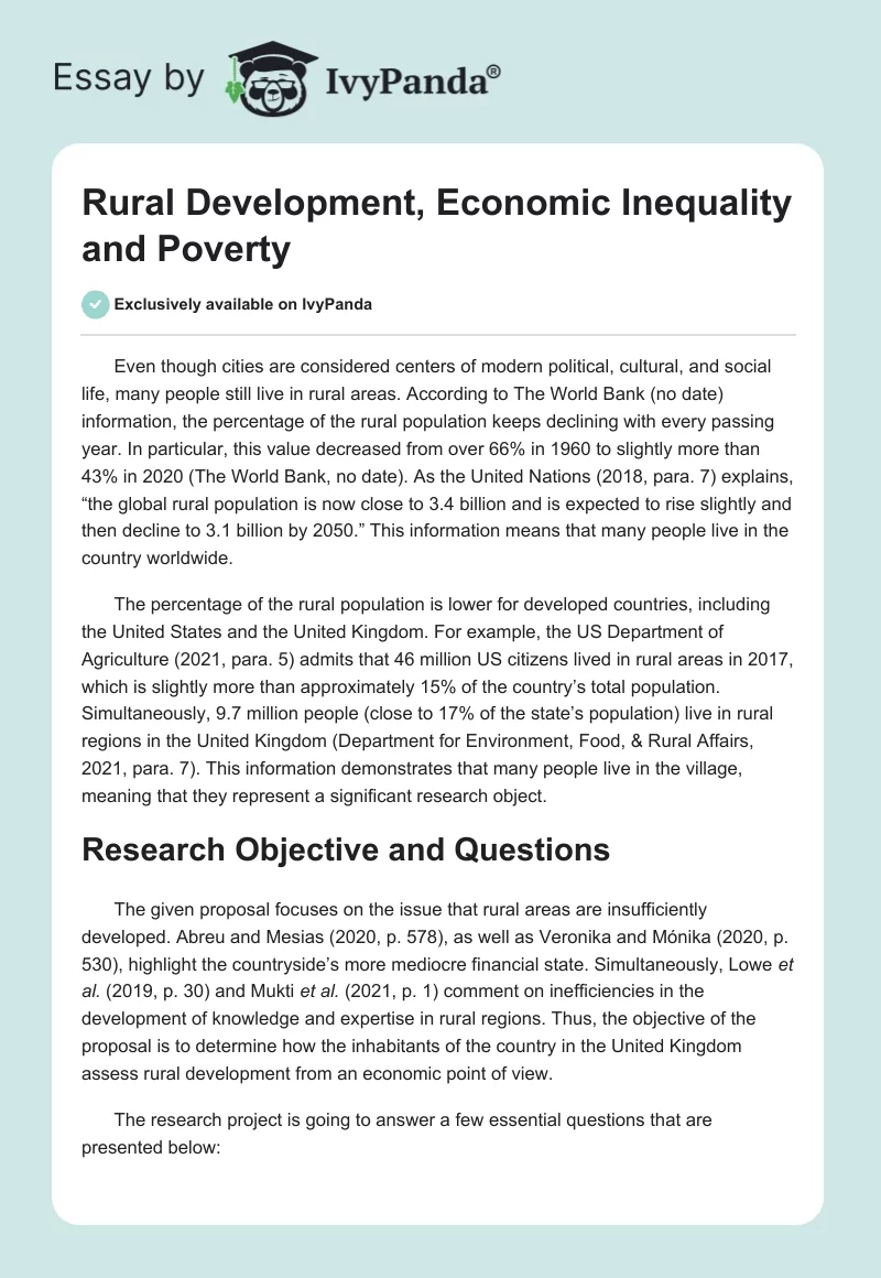 Rural Development, Economic Inequality and Poverty. Page 1