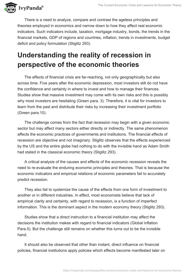 The Current Economic Crisis and Lessons for Economic Theory. Page 3