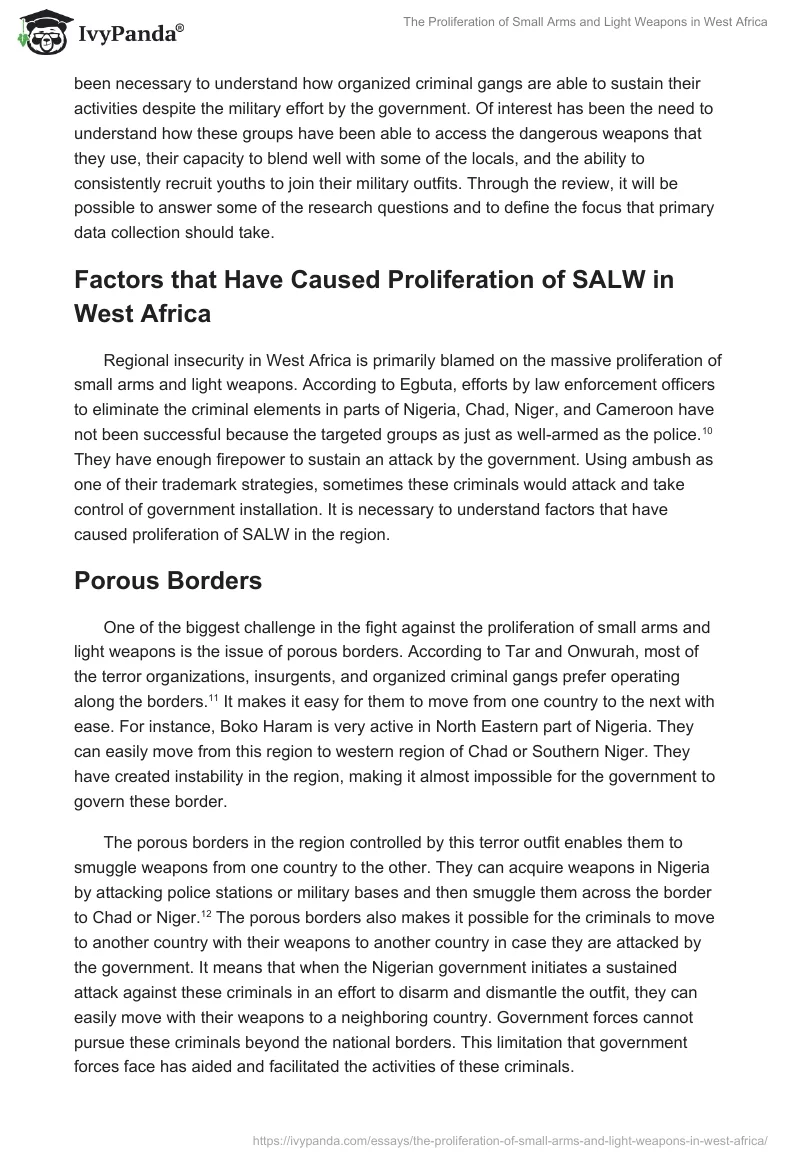 The Proliferation of Small Arms and Light Weapons in West Africa. Page 5