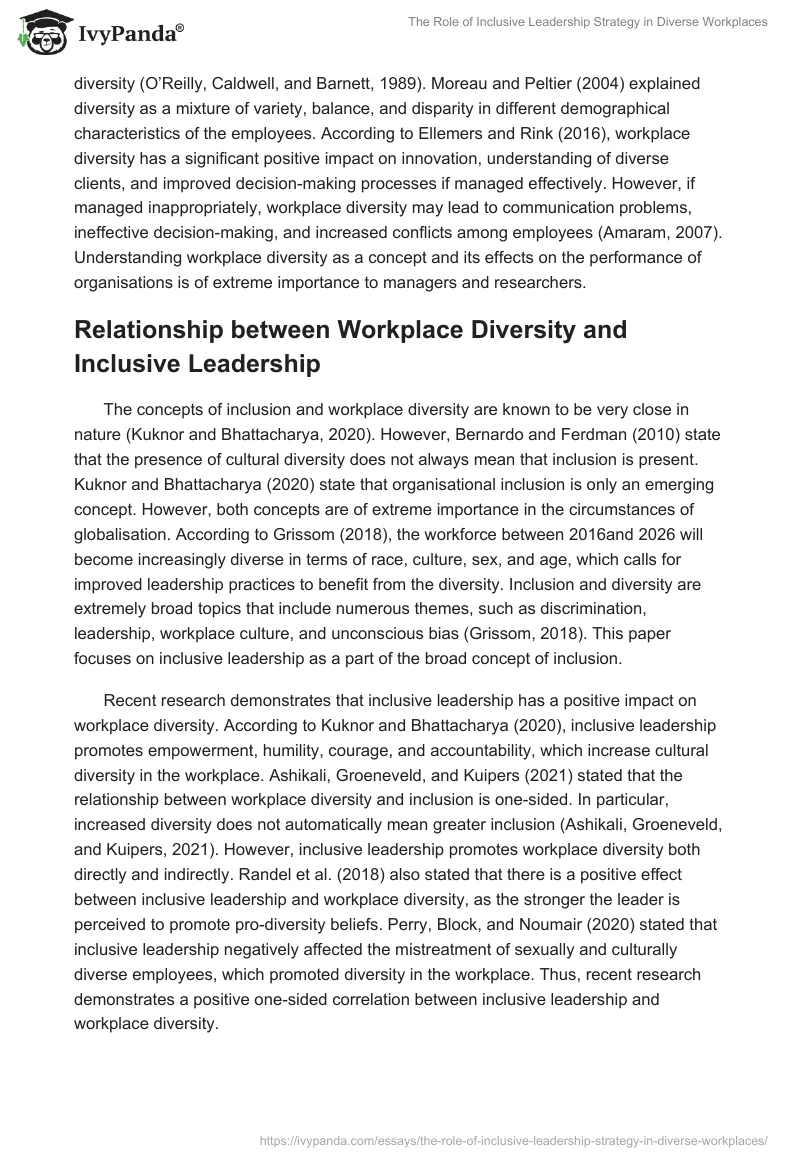 The Role of Inclusive Leadership Strategy in Diverse Workplaces. Page 3
