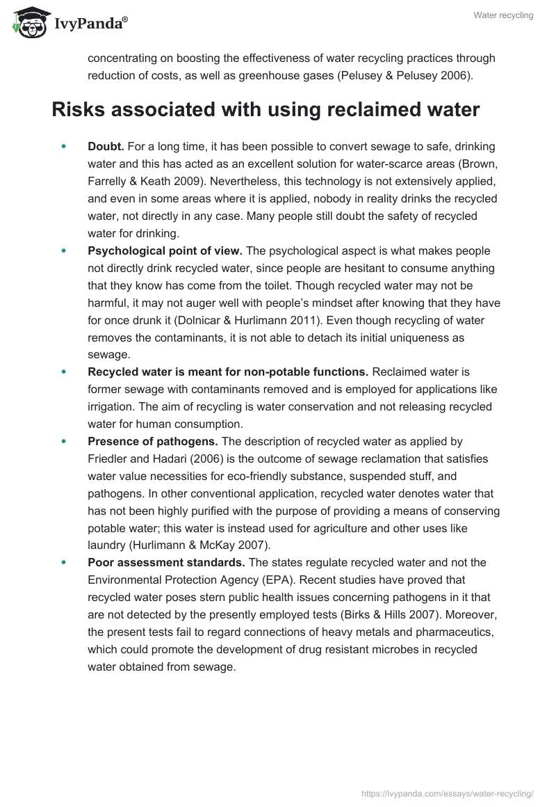Water Recycling. Page 2