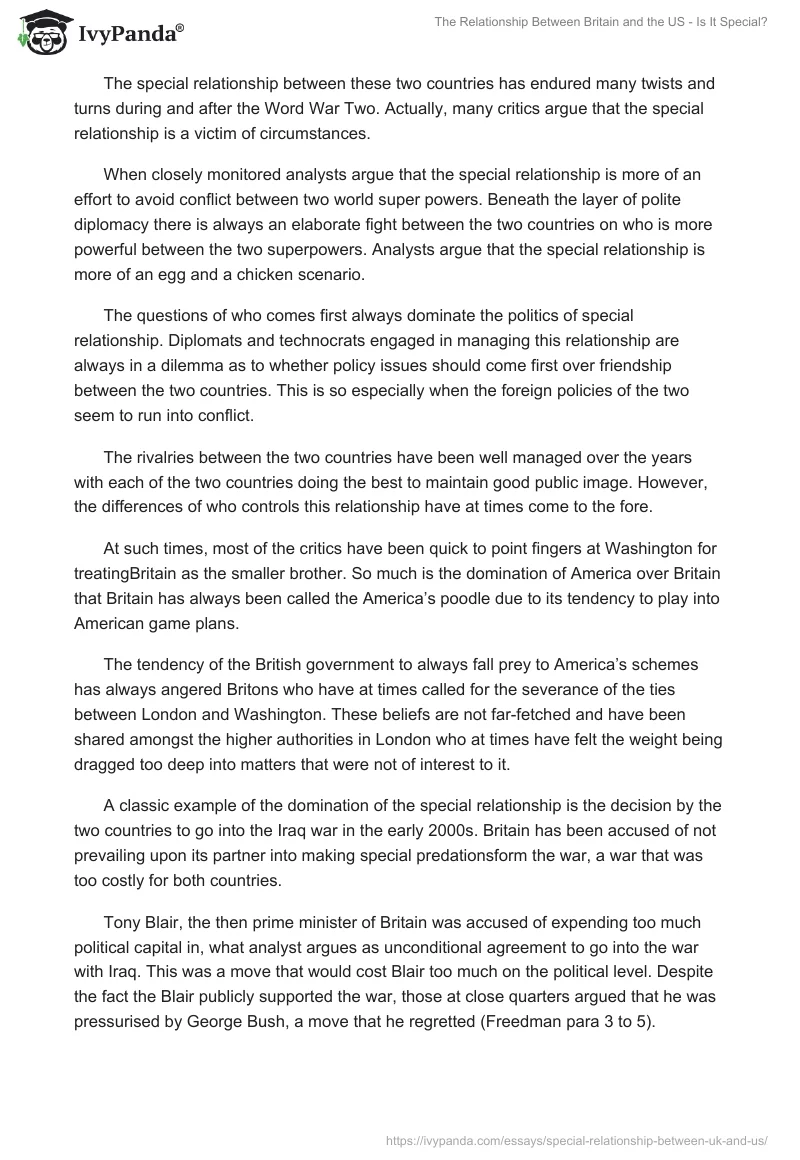 The Relationship Between Britain and the US - Is It Special?. Page 5