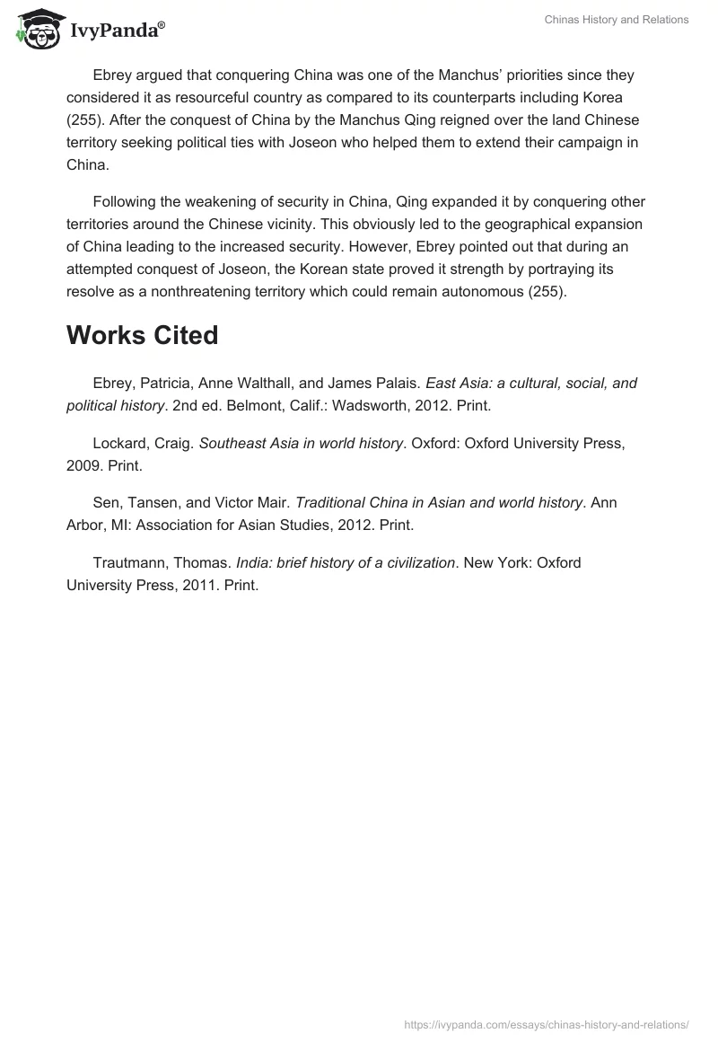 Chinas History and Relations. Page 5