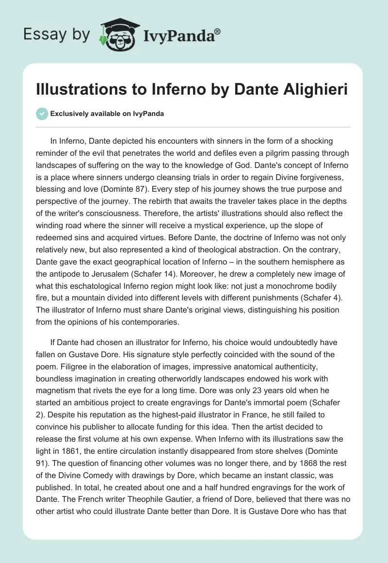 Illustrations to "Inferno" by Dante Alighieri. Page 1