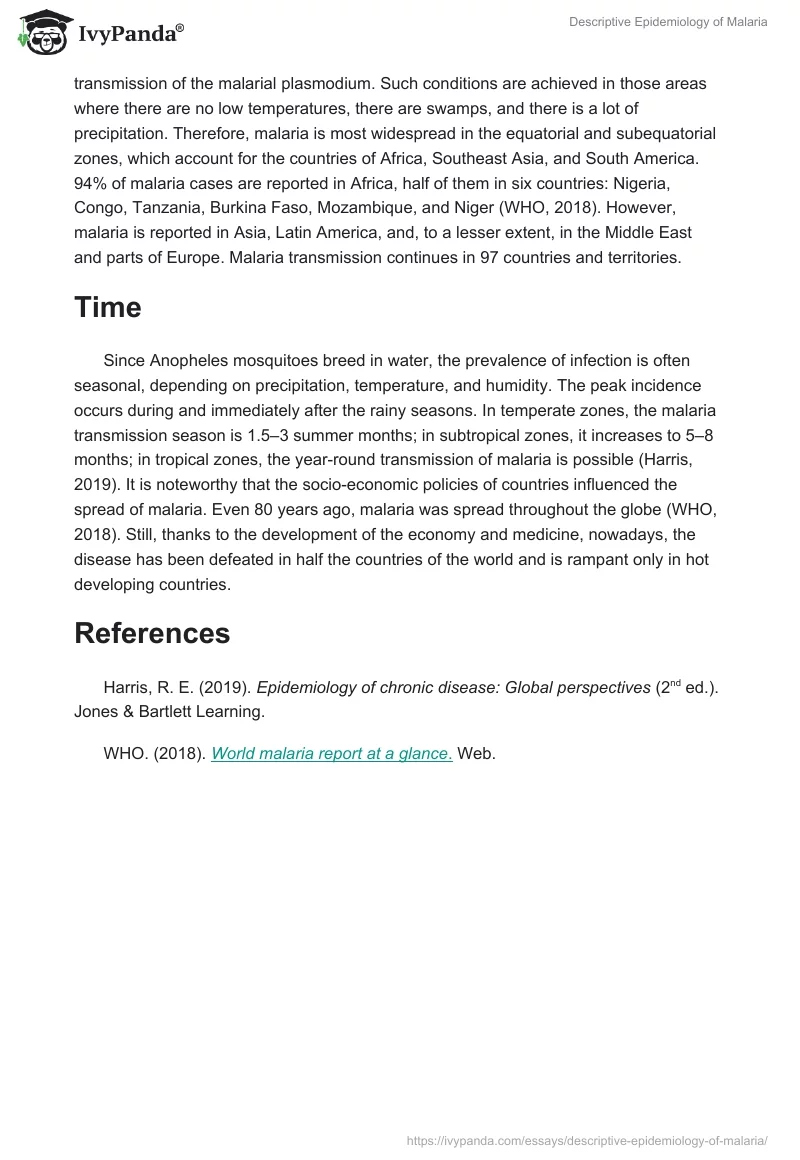 Descriptive Epidemiology of Malaria. Page 2