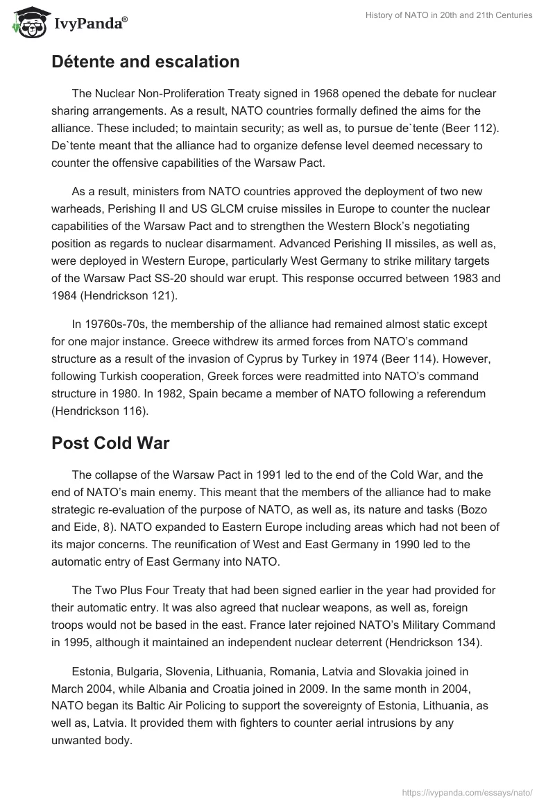 History of NATO in 20th and 21th Centuries. Page 4