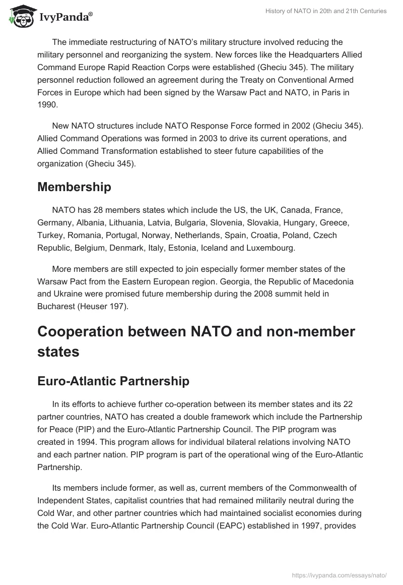 History of NATO in 20th and 21th Centuries. Page 5