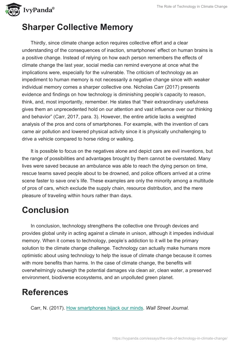 The Role of Technology in Climate Change. Page 3