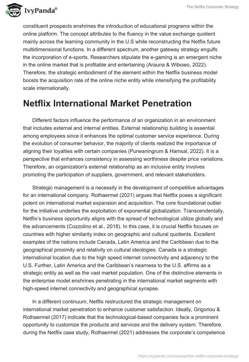 The Netflix Corporate Strategy. Page 5
