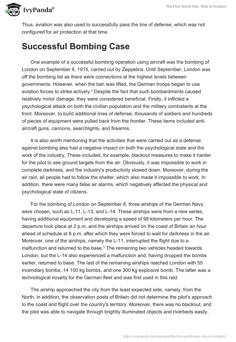 The First World War: Role of Aviation. Page 2