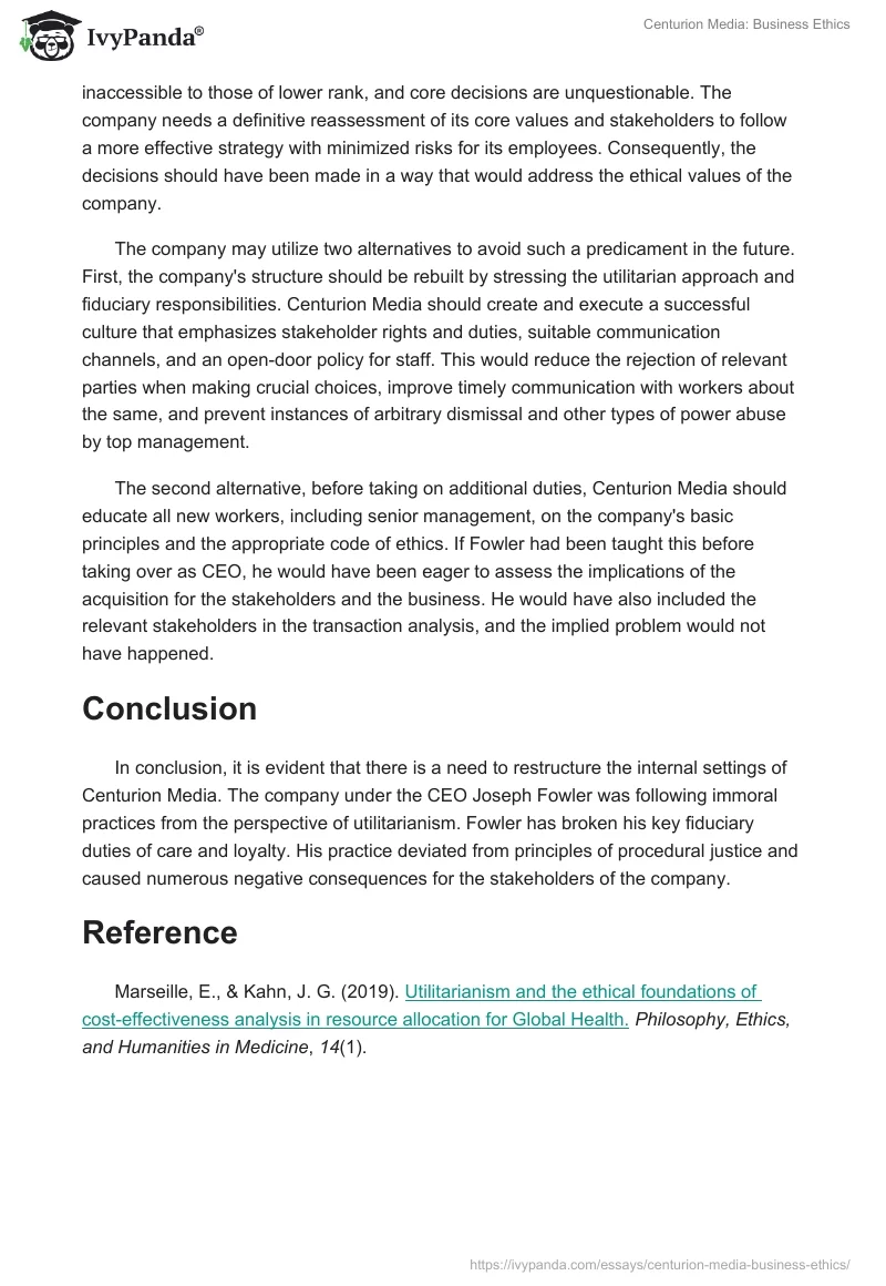 Centurion Media: Business Ethics. Page 4