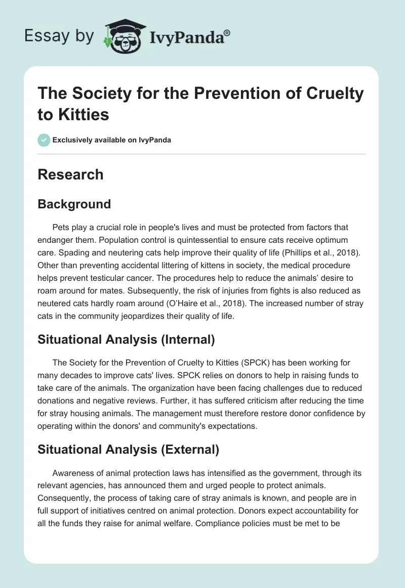 The Society for the Prevention of Cruelty to Kitties. Page 1