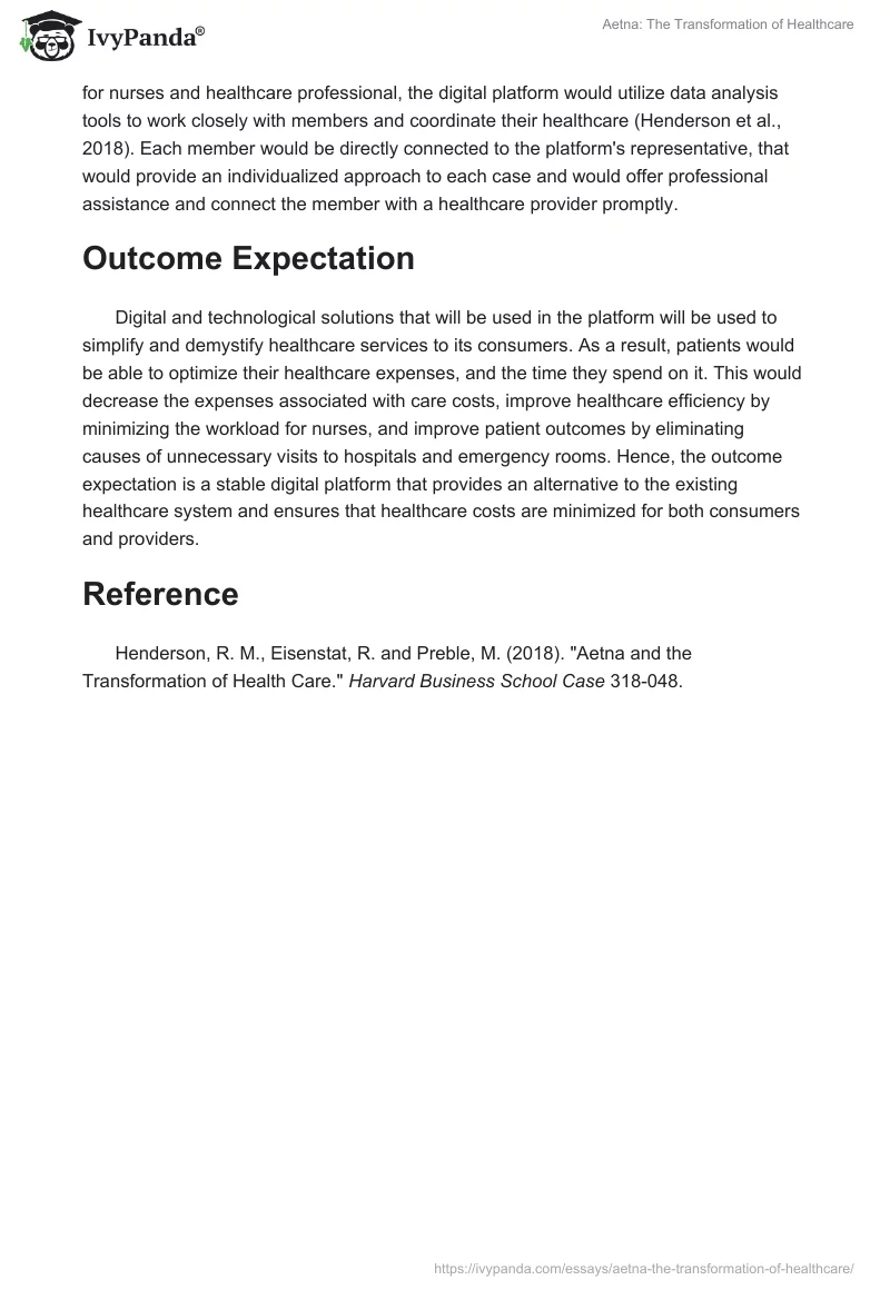 Aetna: The Transformation of Healthcare. Page 2