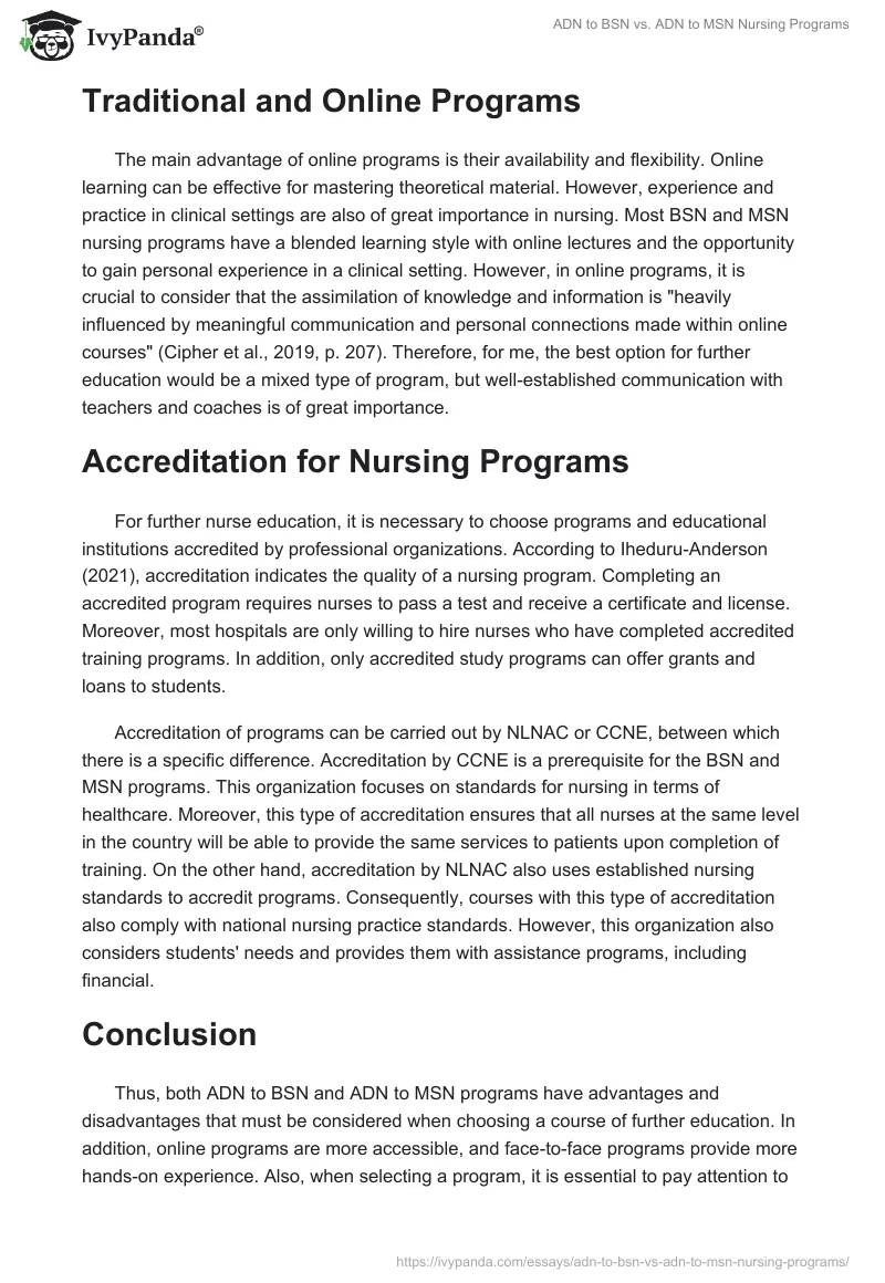 ADN to BSN vs. ADN to MSN Nursing Programs. Page 2