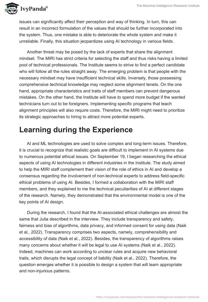 The Machine Intelligence Research Institute. Page 5