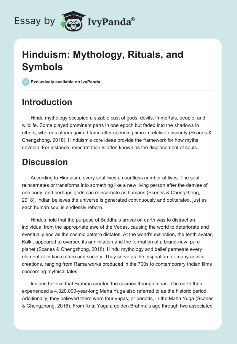 Hinduism: Mythology, Rituals, and Symbols. Page 1